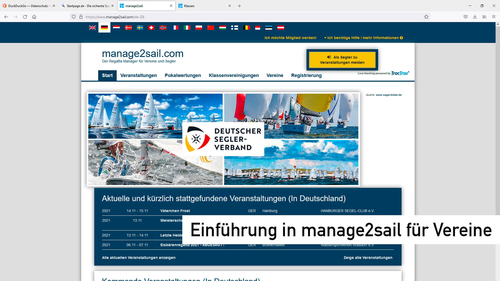 Einführung in manage2sail für Vereine